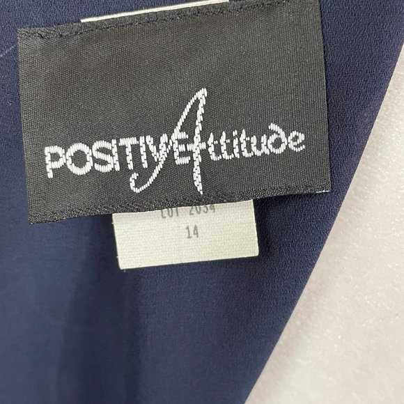 1980s Navy Floral Dress by Positive Attitude - Picture 4 of 5